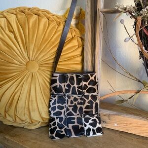 Pen & Alex leopard mini leather crossbody